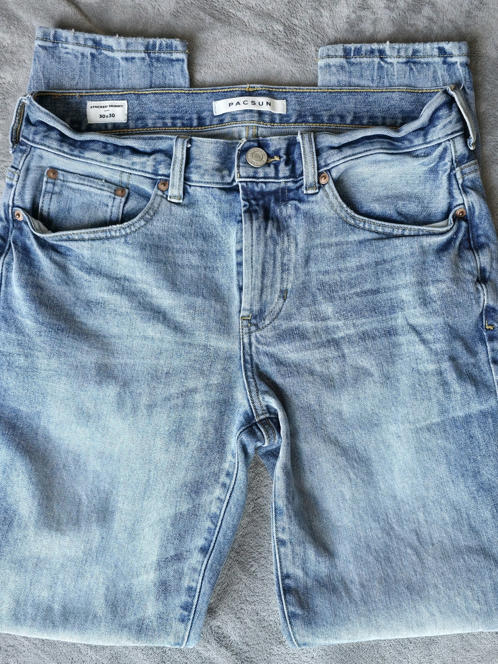 PacSun Stacked Skinny Jeans Men 30x30 Light Wash Y2K Streetwear Denim